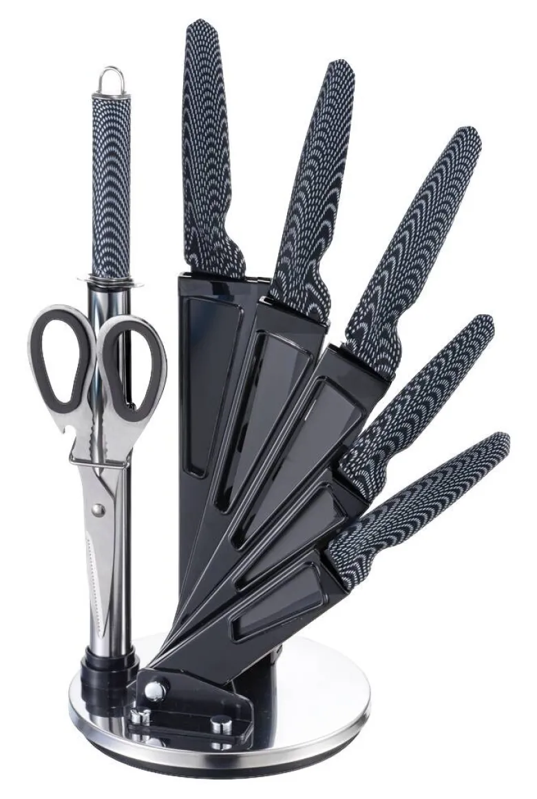 MICHELINO Messerset schwarz Edelstahl 8 tlg.