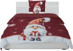 Micorfaser Wende Bettwäsche Fleece rot Polyester B/L: ca. 135x200 cm