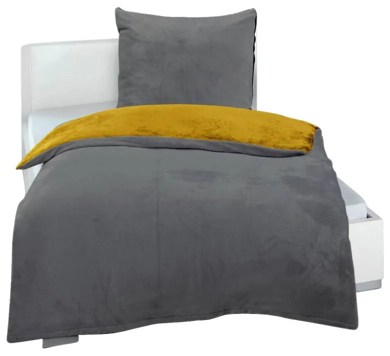 Microfaser Bettwäsche Cashmere touch anthrazit Polyester B/L: ca. 135x200 cm