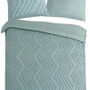Microfaser Bettwäsche Zigzag salbei Polyester B/L: ca. 155x220 cm