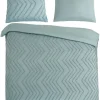 Microfaser Bettwäsche Zigzag salbei Polyester B/L: ca. 200x200 cm