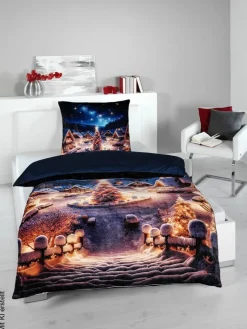 Microfaser Wende Bettwäsche Flanell Multi Polyester B/L: ca. 135x200 cm