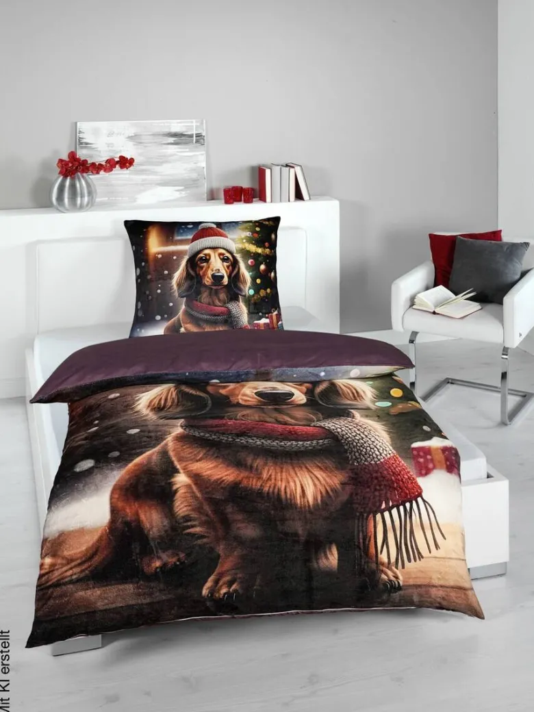 Microfaser Wende Bettwäsche Flanell Multi Polyester B/L: ca. 135x200 cm