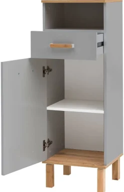 Midischrank Padua grau Eiche Landhaus Nachbildung B/H/T: ca. 40,4x114,5x35 cm