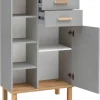 Midischrank Padua grau Eiche Landhaus Nachbildung B/H/T: ca. 67x114,5x35 cm