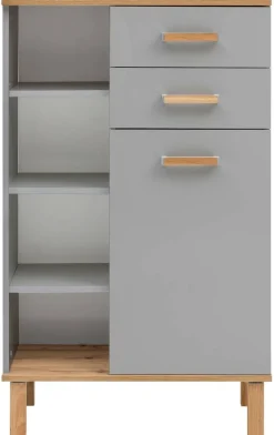 Midischrank Padua grau Eiche Landhaus Nachbildung B/H/T: ca. 67x114,5x35 cm