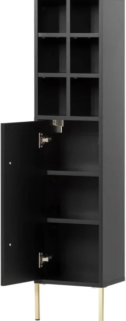 Midischrank Sarah schwarz B/H/T: ca. 30,4x130,6x21,8 cm
