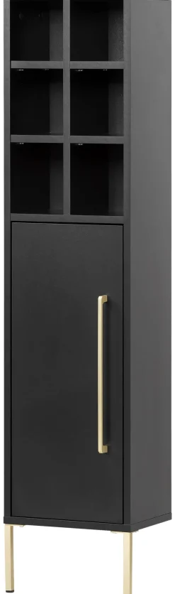 Midischrank Sarah schwarz B/H/T: ca. 30,4x130,6x21,8 cm