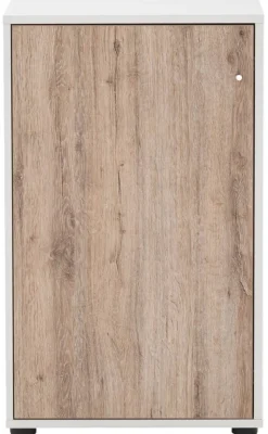 Midischrank Serie 400 perlweiß Optik Wildeiche Nachbildung B/H/T: ca. 50,9x83,6x41 cm