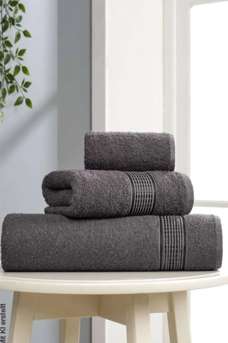 Mijolnir Frottier-Set anthrazit Baumwolle B/T/L: ca. 30x50x30 cm