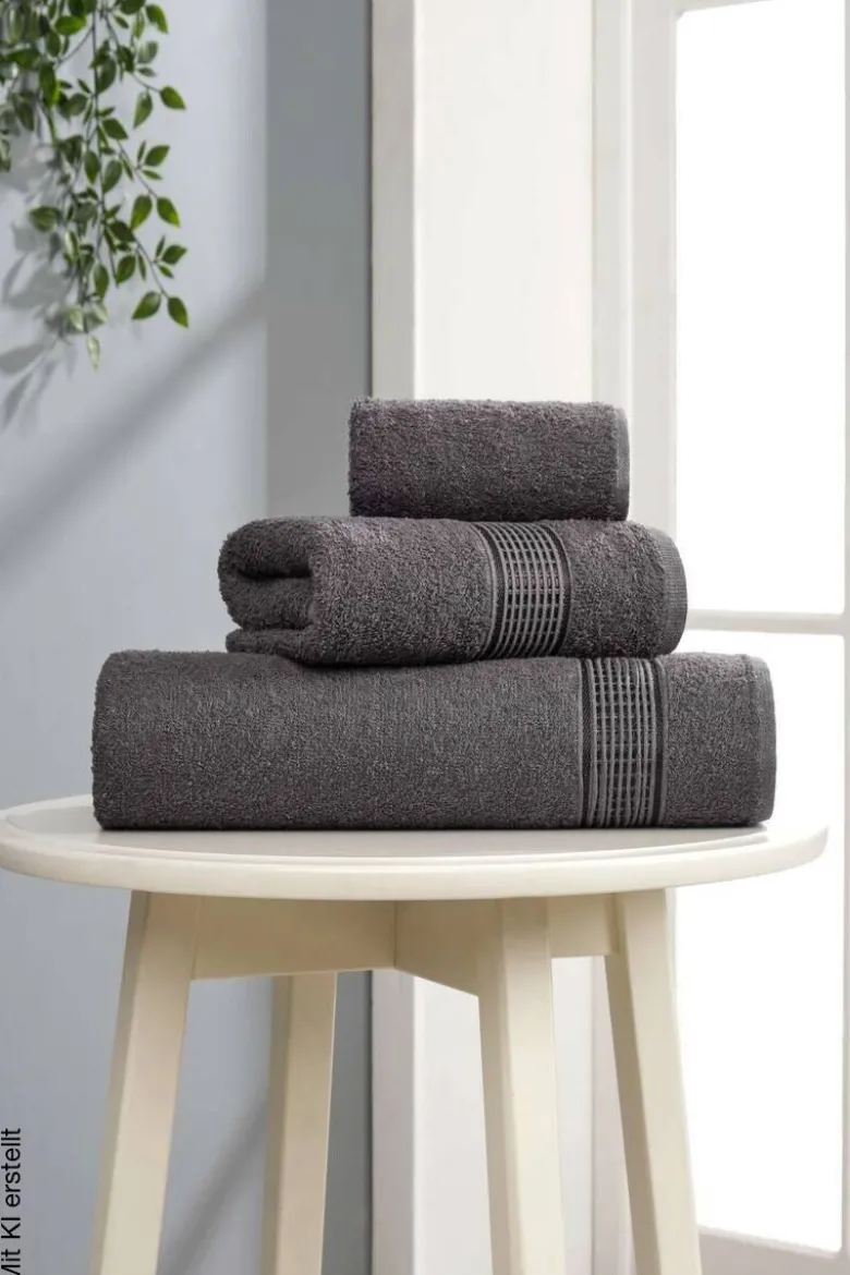 Mijolnir Frottier-Set anthrazit Baumwolle B/T/L: ca. 30x50x30 cm