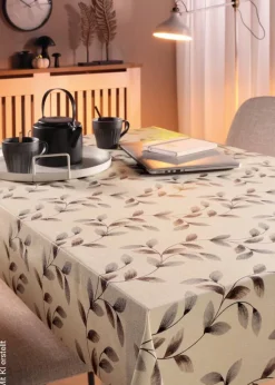 Milano Abwaschbarer Tischbelag Glitzer beige B: ca. 140 cm