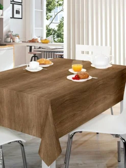 Milano Abwaschbarer Tischbelag Holz Design Eiche B: ca. 140 cm