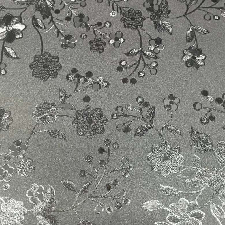 Milano Abwaschbarer Tischbelag Sakura silber B: ca. 140 cm