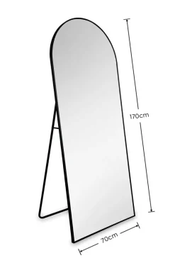 Mirrors & More Standspiegel Britt schwarz Metall B/H/T: ca. 70x170x4 cm