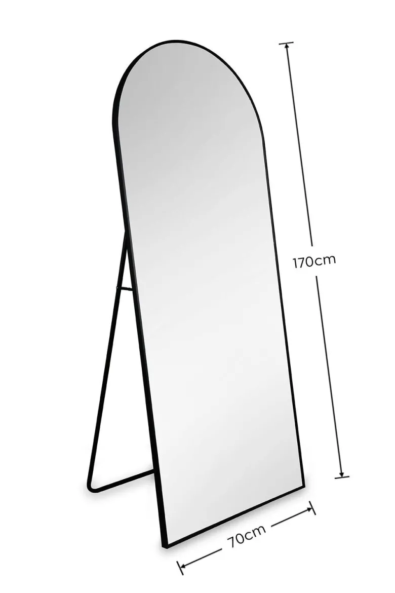Mirrors & More Standspiegel Britt schwarz Metall B/H/T: ca. 70x170x4 cm