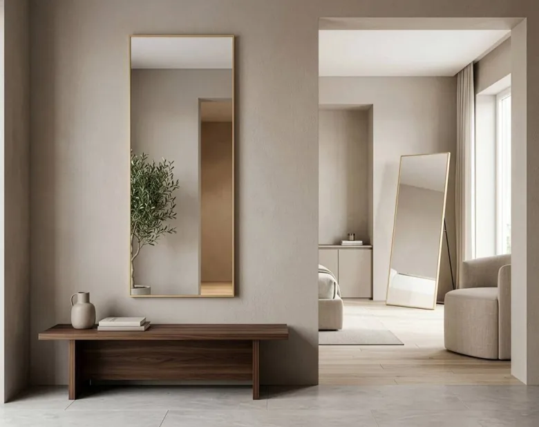 Mirrors & More Standspiegel gold Alumetallic B/H: ca. 70x170 cm