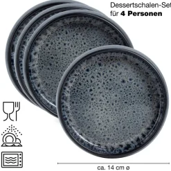 Moritz & Moritz Dessertschalen-Set grauschwarz Steinzeug H/D: ca. 5x19 cm