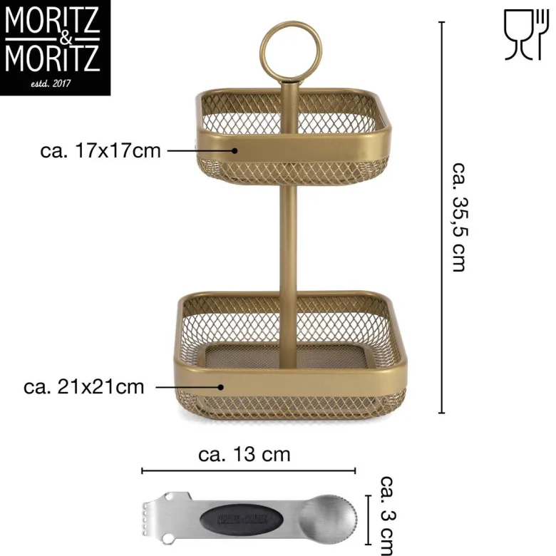 Moritz & Moritz Etagere gold Metall H: ca. 35,5 cm