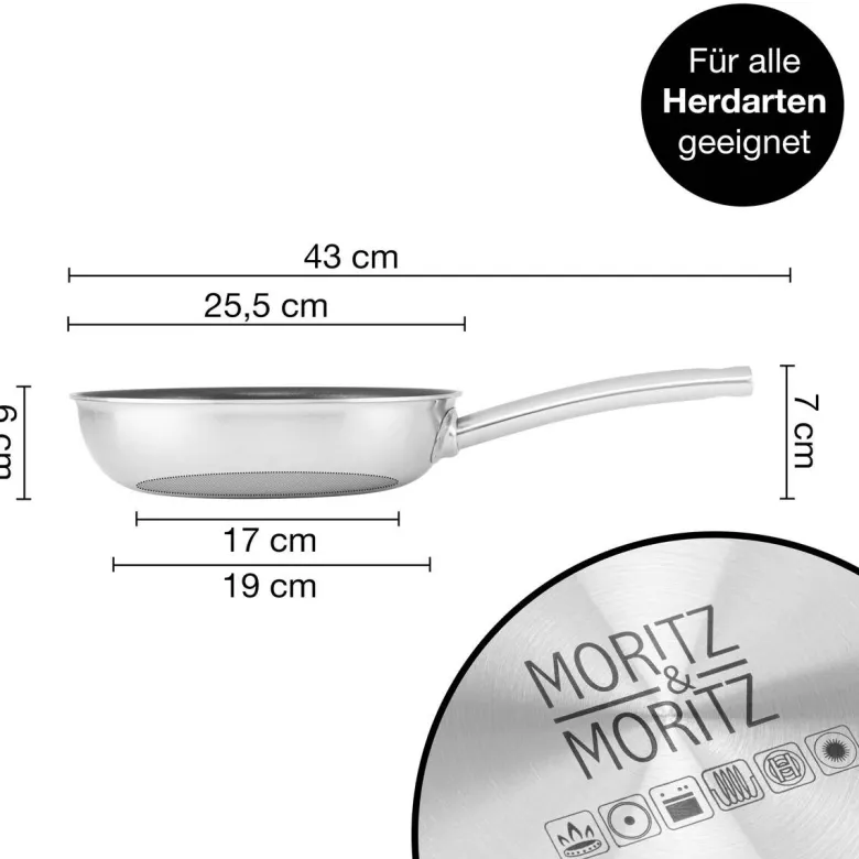 Moritz & Moritz Pfanne silber Edelstahl