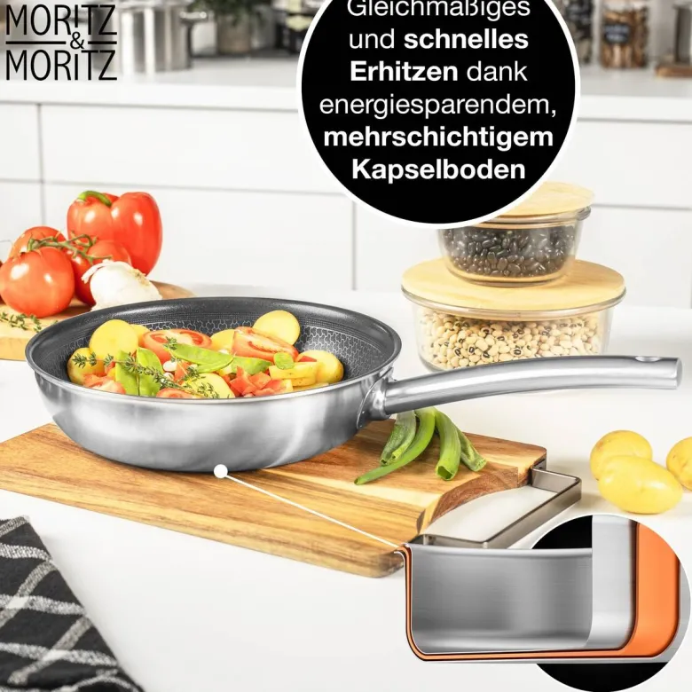 Moritz & Moritz Pfanne silber Edelstahl