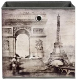 Motivbox Paris dunkelbeige B/H/T: ca. 32x32x32 cm