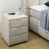 Nachtkonsole beige-grau Flachgewebe