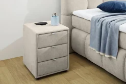 Nachtkonsole beige-grau Flachgewebe