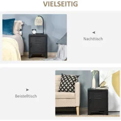 Nachtkonsole 831-429BK schwarz B/H/T: ca. 40x50x40 cm
