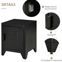 Nachtkonsole 831-429BK schwarz B/H/T: ca. 40x50x40 cm