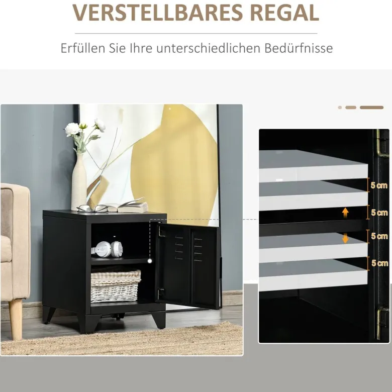 Nachtkonsole 831-429BK schwarz B/H/T: ca. 40x50x40 cm