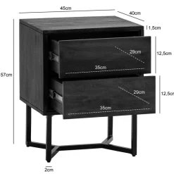Nachtkonsole schwarz B/H/T: ca. 45x57x40 cm