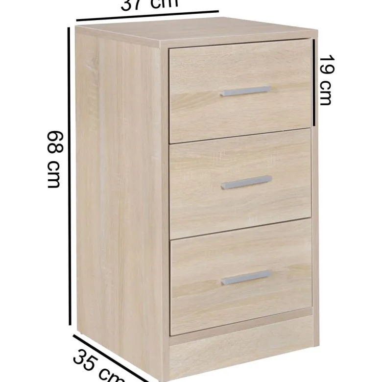 Nachtkonsole Sonoma Nachbildung B/H/T: ca. 35x68x38 cm