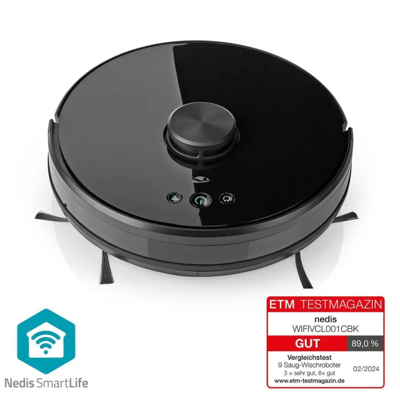 Nedis Roboter-Staubsauger schwarz Polypropylen B/H/L: ca. 33,1x33,3x9,6 cm