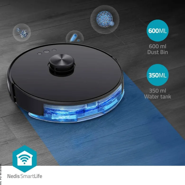 Nedis Roboter-Staubsauger schwarz Polypropylen B/H/L: ca. 33,1x33,3x9,6 cm