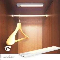 Nedis Schrankleuchte silber Aluminium Polycarbonat B/H/L: ca. 4x20,5x1,4 cm