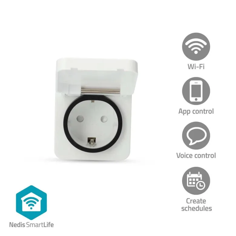 Nedis Smart-Stecker weiß grau Polycarbonat B/H/L: ca. 6x9,9x6 cm