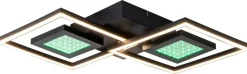 Nolo Deckenleuchte Kenny schwarz Metall B/H/L: ca. 35x6x64 cm