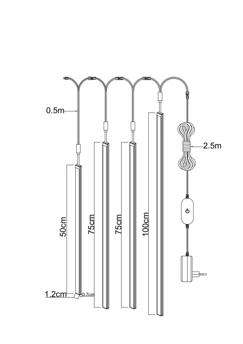 Nolo LED-Akustikpaneelbeleuchtung Line H: ca. 100 cm