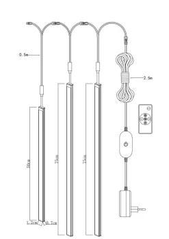 Nolo LED-Akustikpaneelbeleuchtung C16543PN L: ca. 75 cm