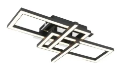 Nolo LED-Deckenleuchte Harald schwarz Chrom Kunststoff Metall B/H/L: ca. 28,5x7x42 cm 1 Brennstellen
