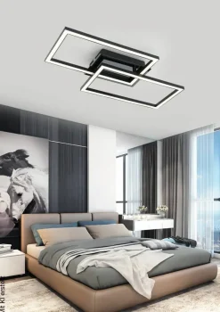 Nolo LED-Deckenleuchte Lenna schwarz Kunststoff B/H/L: ca. 50x6,5x29 cm