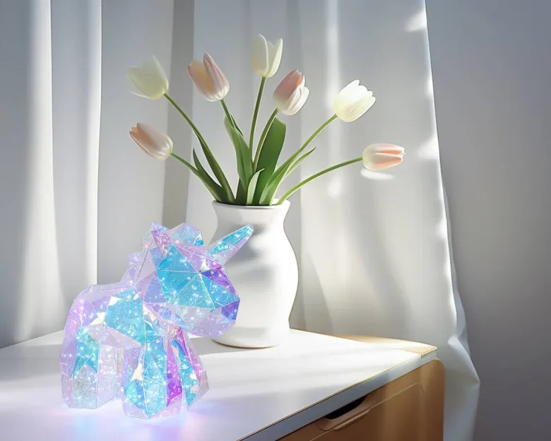 Nolo LED-Dekoleuchte Einhorn transparent Kunststoff