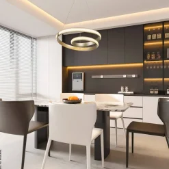 Nolo LED-Pendelleuchte Shine champagner B/H/T: ca. 50x120x50 cm