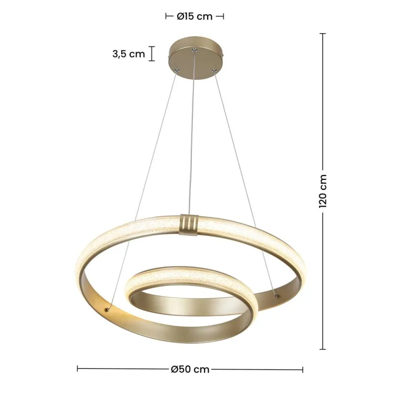 Nolo LED-Pendelleuchte Shine champagner B/H/T: ca. 50x120x50 cm