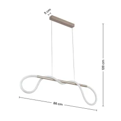 Nolo LED-Pendelleuchte Tube champagner B/H: ca. 80x120 cm