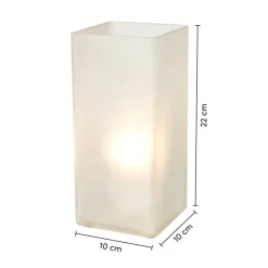 Nolo Tischleuchte Michi weiß Glas B/H/L: ca. 10x22x10 cm E14 1 Brennstellen