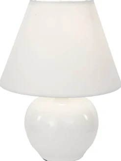 Nolo Tischleuchte Seline weiß Keramik Stoff H: ca. 24 cm E14 1 Brennstellen