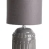 Näve Leuchten Keramik Tischleuchte NV3188316 grau Keramik Metall Stoff B/H/T: ca. 14x30x14 cm E14 1 Brennstellen