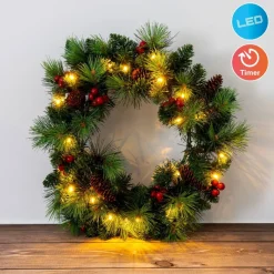 Näve Leuchten LED-Dekoartikel Noel grün Metall B/H/T: ca. 35x8x35 cm